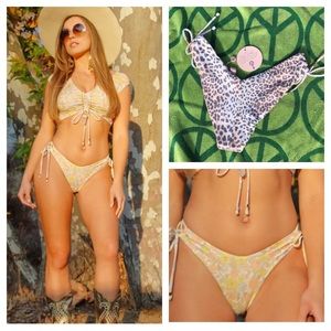 Power 2 the Flower Leopard Print Bikini Bottoms L